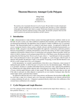 Theorem Discovery Amongst Cyclic Polygons