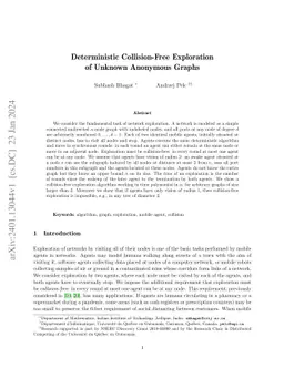 Deterministic Collision-Free Exploration of Unknown Anonymous Graphs