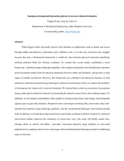 Sensing environmental physical interaction to traverse cluttered obstacles