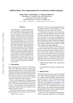 IndiText Boost: Text Augmentation for Low Resource India Languages