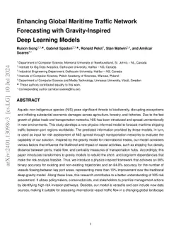 Enhancing Global Maritime Traffic Network Forecasting with
  Gravity-Inspired Deep Learning Models