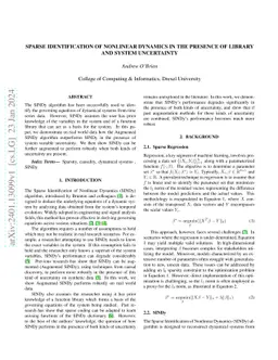 Sparse identification of nonlinear dynamics in the presence of library
  and system uncertainty
