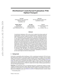Distributional Counterfactual Explanations With Optimal Transport