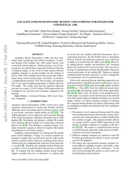 Locality enhanced dynamic biasing and sampling strategies for contextual
  ASR