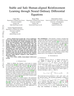 Stable and Safe Human-aligned Reinforcement Learning through Neural
  Ordinary Differential Equations
