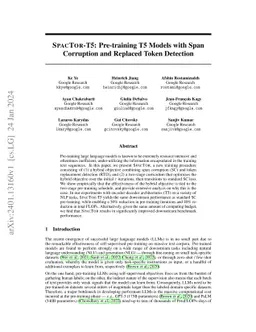 SpacTor-T5: Pre-training T5 Models with Span Corruption and Replaced
  Token Detection