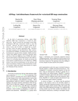 ADMap: Anti-disturbance framework for reconstructing online vectorized
  HD map