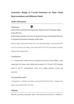 Generative Design of Crystal Structures by Point Cloud Representations
  and Diffusion Model