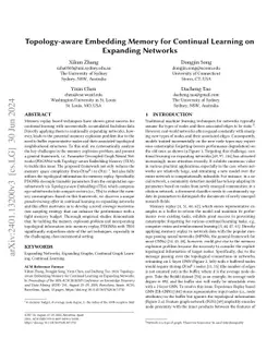 Topology-aware Embedding Memory for Continual Learning on Expanding
  Networks