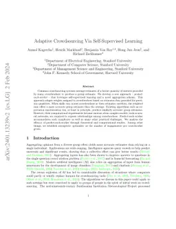 Adaptive Crowdsourcing Via Self-Supervised Learning
