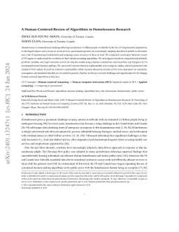 A Human-Centered Review of Algorithms in Homelessness Research