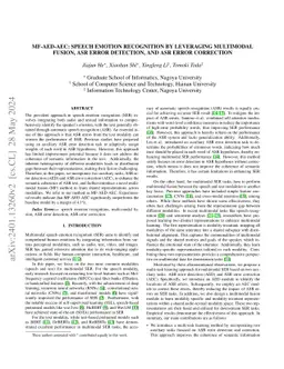 MF-AED-AEC: Speech Emotion Recognition by Leveraging Multimodal Fusion,
  Asr Error Detection, and Asr Error Correction