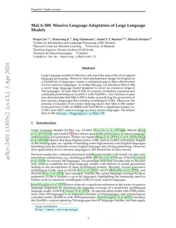 MaLA-500: Massive Language Adaptation of Large Language Models