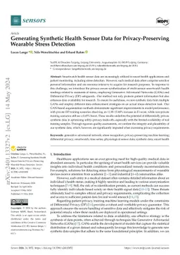 Generating Synthetic Health Sensor Data for Privacy-Preserving Wearable
  Stress Detection
