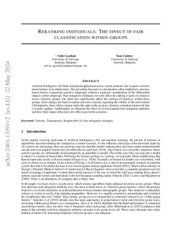 Reranking individuals: The effect of fair classification within-groups