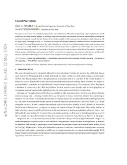 Toward A Causal Framework for Modeling Perception