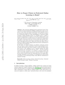 How to Forget Clients in Federated Online Learning to Rank?