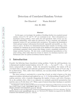 Detection of Correlated Random Vectors