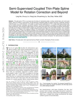 Semi-Supervised Coupled Thin-Plate Spline Model for Rotation Correction
  and Beyond