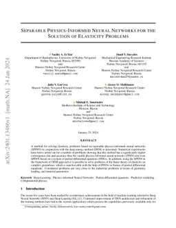 Separable Physics-Informed Neural Networks for the solution of
  elasticity problems