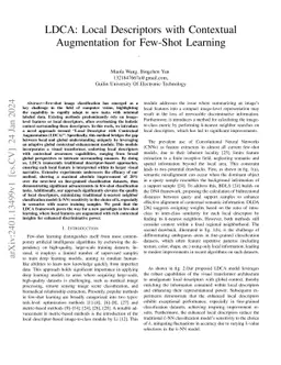 LDCA: Local Descriptors with Contextual Augmentation for Few-Shot
  Learning