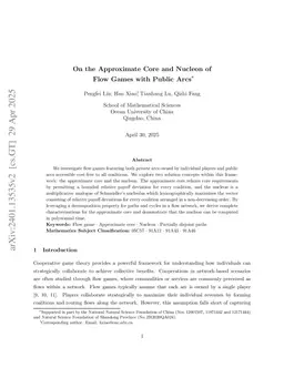 On the Approximate Core and Nucleon of Flow Games with Public Arcs