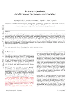 Latency vs precision: Stability preserving perception scheduling