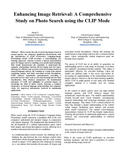 Enhancing Image Retrieval : A Comprehensive Study on Photo Search using
  the CLIP Mode