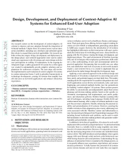 Design, Development, and Deployment of Context-Adaptive AI Systems for
  Enhanced End-User Adoption