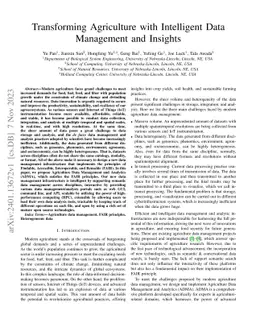 Transforming Agriculture with Intelligent Data Management and Insights