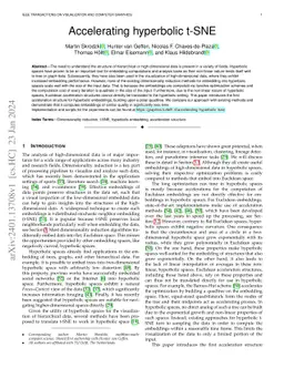 Accelerating hyperbolic t-SNE