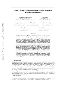 EMP: Effective Multidimensional Persistence for Graph Representation
  Learning