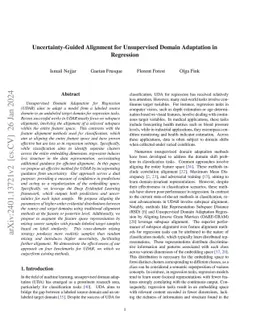 Uncertainty-Guided Alignment for Unsupervised Domain Adaptation in
  Regression