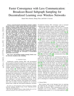 Faster Convergence with Less Communication: Broadcast-Based Subgraph Sampling for Decentralized Learning over Wireless Networks