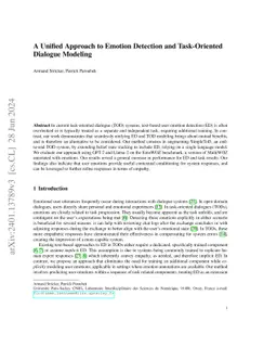 A Unified Approach to Emotion Detection and Task-Oriented Dialogue
  Modeling