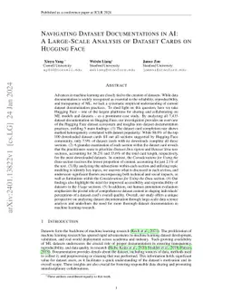 Navigating Dataset Documentations in AI: A Large-Scale Analysis of
  Dataset Cards on Hugging Face