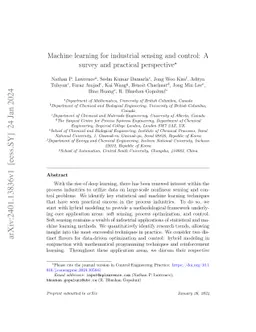 Machine learning for industrial sensing and control: A survey and
  practical perspective