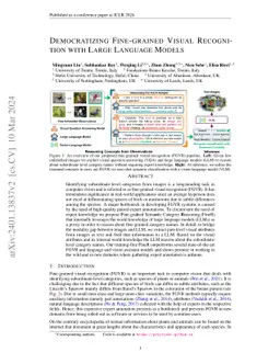 Democratizing Fine-grained Visual Recognition with Large Language Models