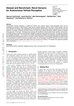 Dataset and Benchmark: Novel Sensors for Autonomous Vehicle Perception