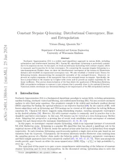 Constant Stepsize Q-learning: Distributional Convergence, Bias and
  Extrapolation