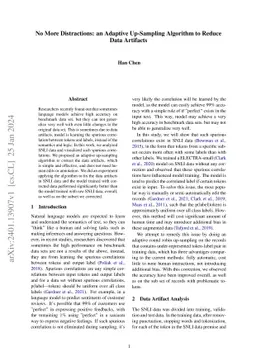 No More Distractions: an Adaptive Up-Sampling Algorithm to Reduce Data
  Artifacts