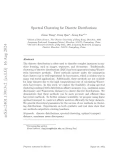 Spectral Clustering for Discrete Distributions
