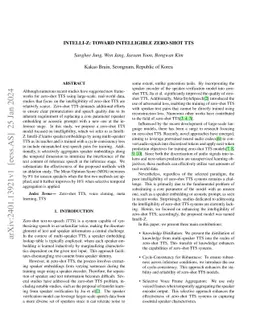Intelli-Z: Toward Intelligible Zero-Shot TTS