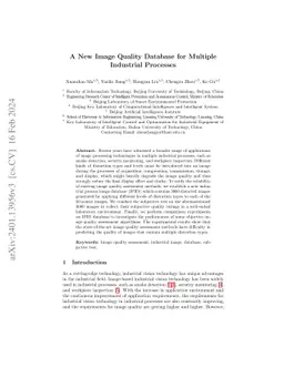 A New Image Quality Database for Multiple Industrial Processes