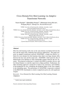 Cross-Domain Few-Shot Learning via Adaptive Transformer Networks