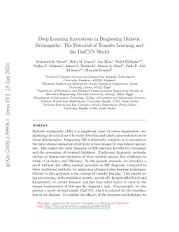 Deep Learning Innovations in Diagnosing Diabetic Retinopathy: The
  Potential of Transfer Learning and the DiaCNN Model