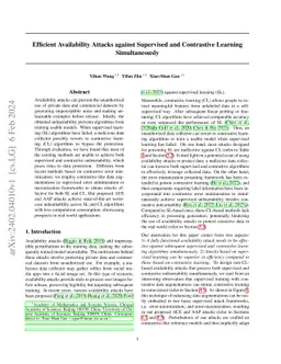 Efficient Availability Attacks against Supervised and Contrastive
  Learning Simultaneously