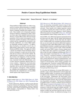 Positive concave deep equilibrium models