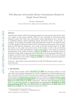 PAC-Bayesian Adversarially Robust Generalization Bounds for Graph Neural
  Network