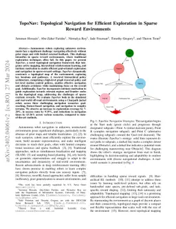 TopoNav: Topological Navigation for Efficient Exploration in Sparse
  Reward Environments
